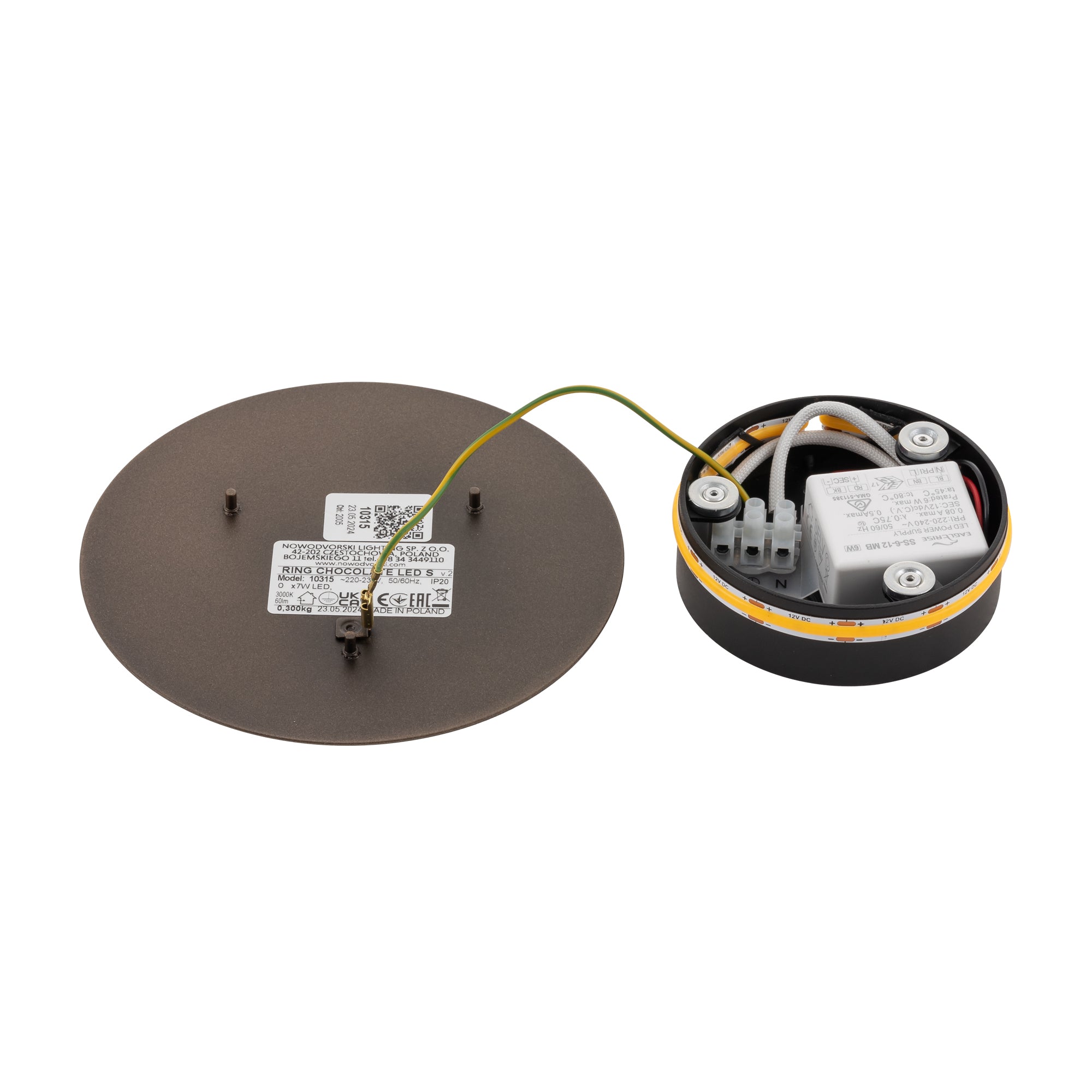 Nowodvorski Kinkiet RING LED S 7W 50/60Hz - Stal lakierowana - Satynowy czekoladowy