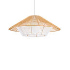 Nowodvorski Lampa wisząca JAPANDI M 25W only LED 50/60Hz - Sznurek papierowy - Naturalne drewno