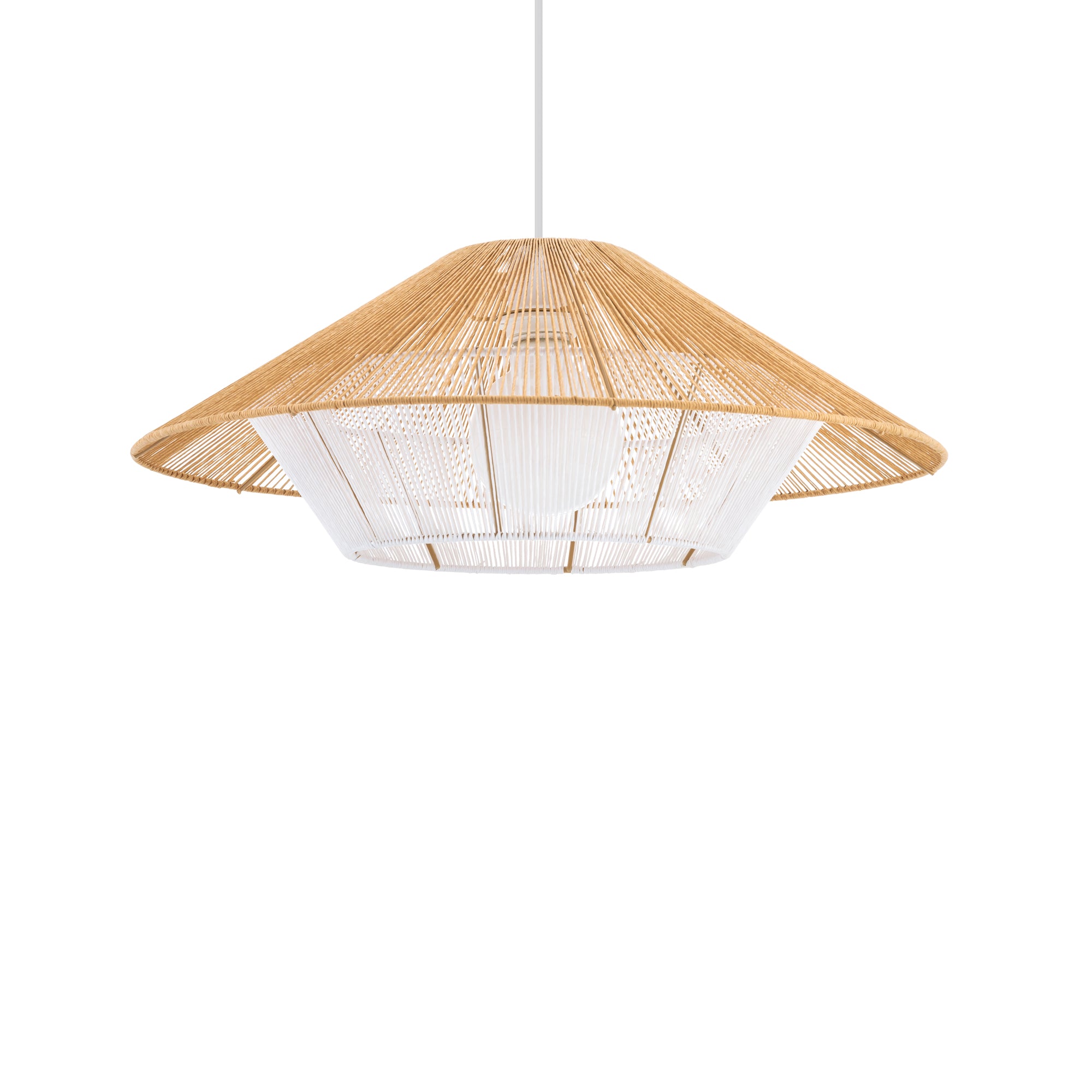 Nowodvorski Lampa wisząca JAPANDI M 25W only LED 50/60Hz - Sznurek papierowy - Naturalne drewno