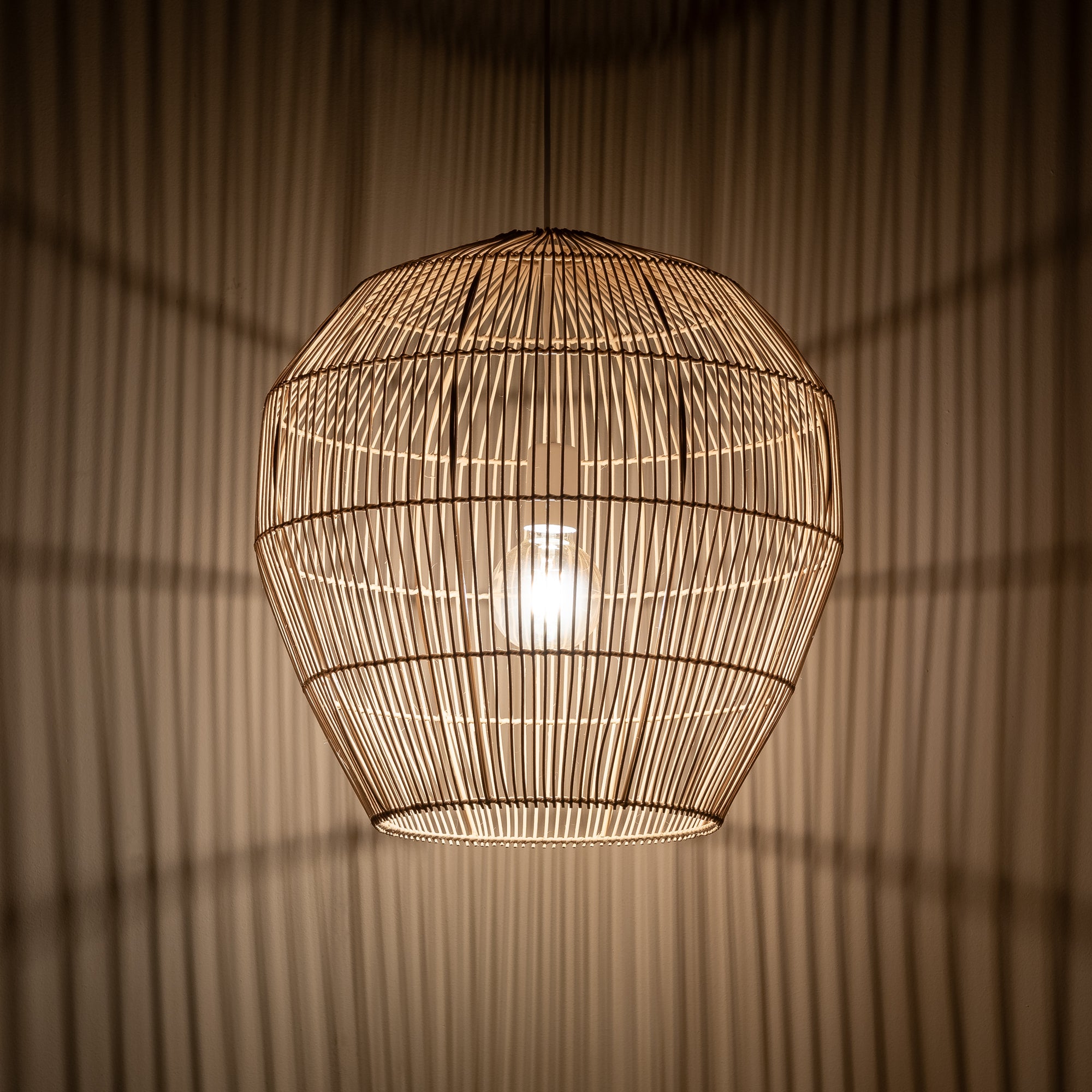 Nowodvorski Lampa wisząca HAITI M 25W only LED 50/60Hz - Bambus - Naturalne drewno