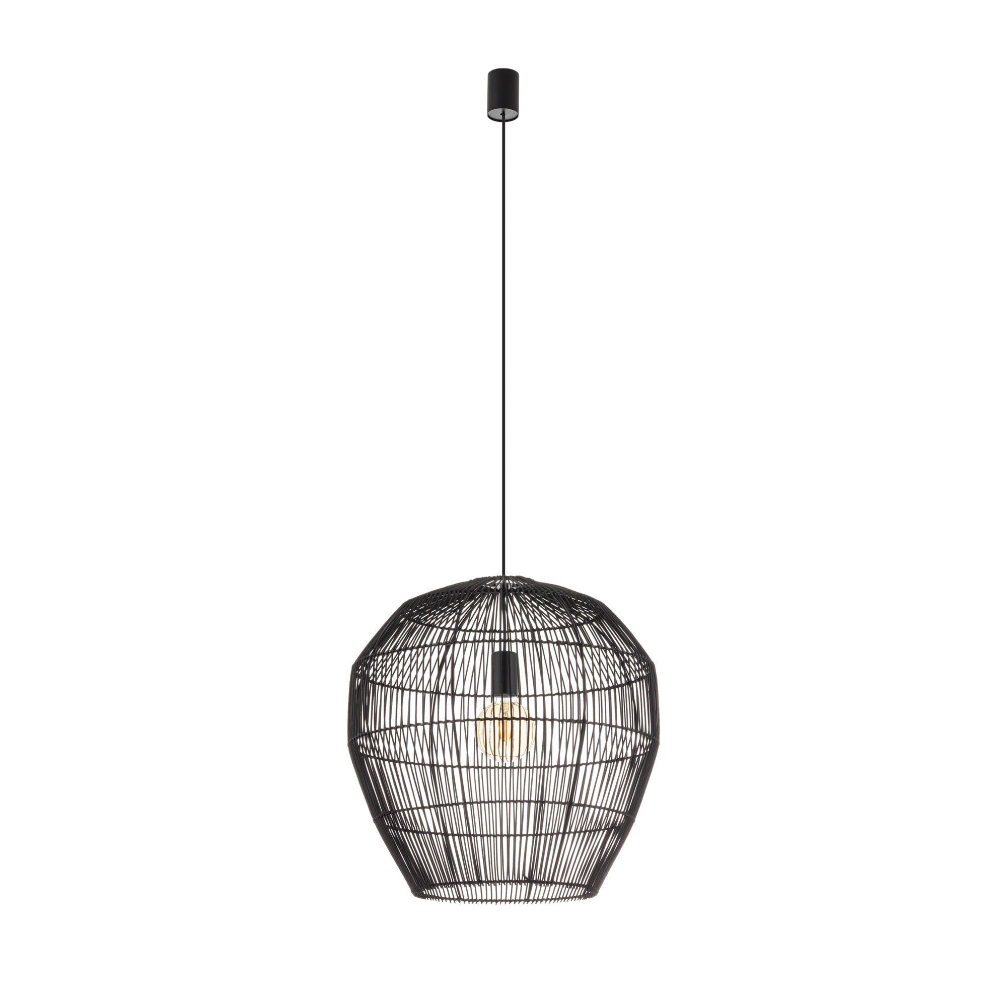Nowodvorski Lampa wisząca HAITI M 25W only LED 50/60Hz - Bambus - Czarny
