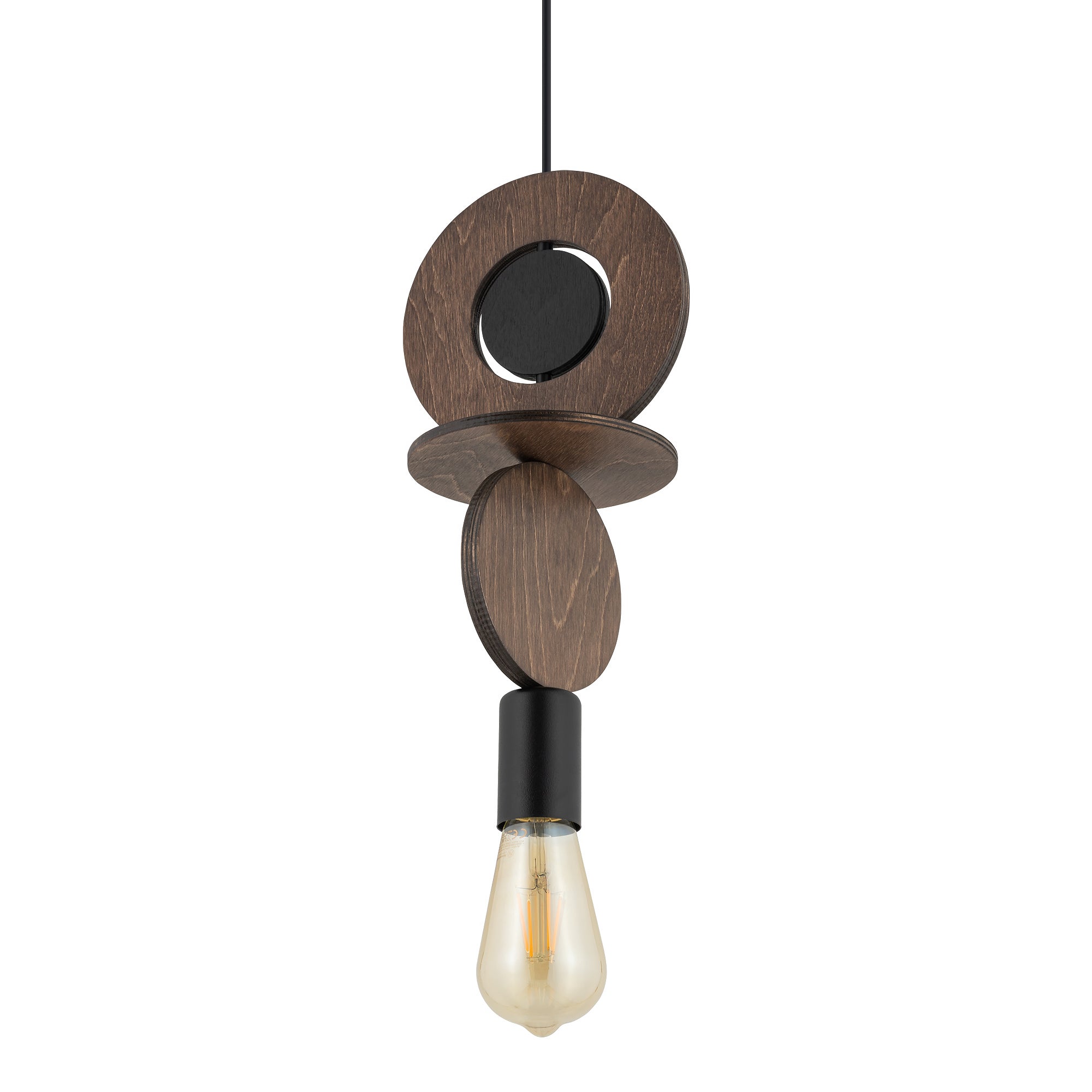 Nowodvorski Lampa wisząca DROPS WOOD C 25W only LED 50/60Hz - Sklejka - Ciemne drewno