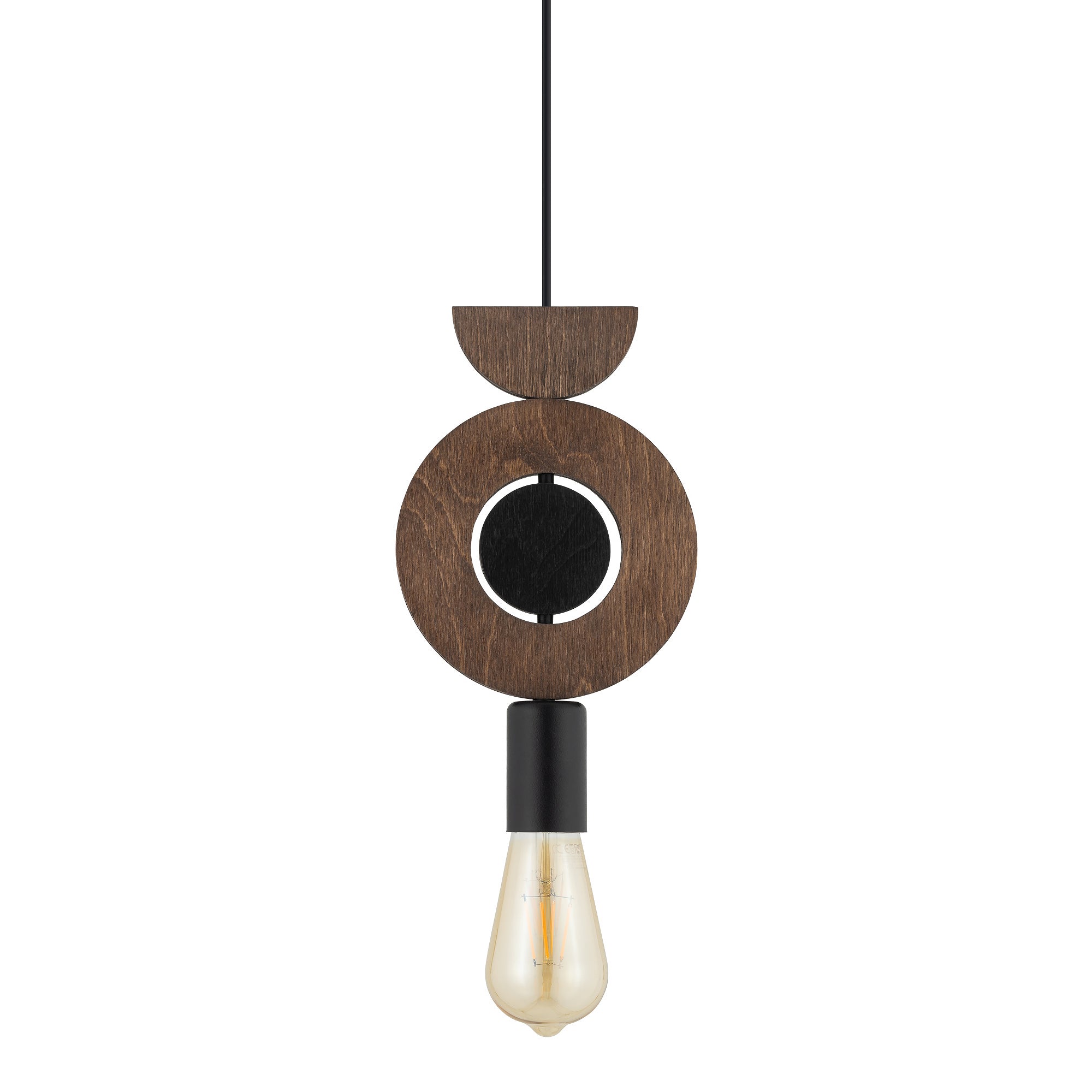 Nowodvorski Lampa wisząca DROPS WOOD D 25W only LED 50/60Hz - Sklejka - Ciemne drewno