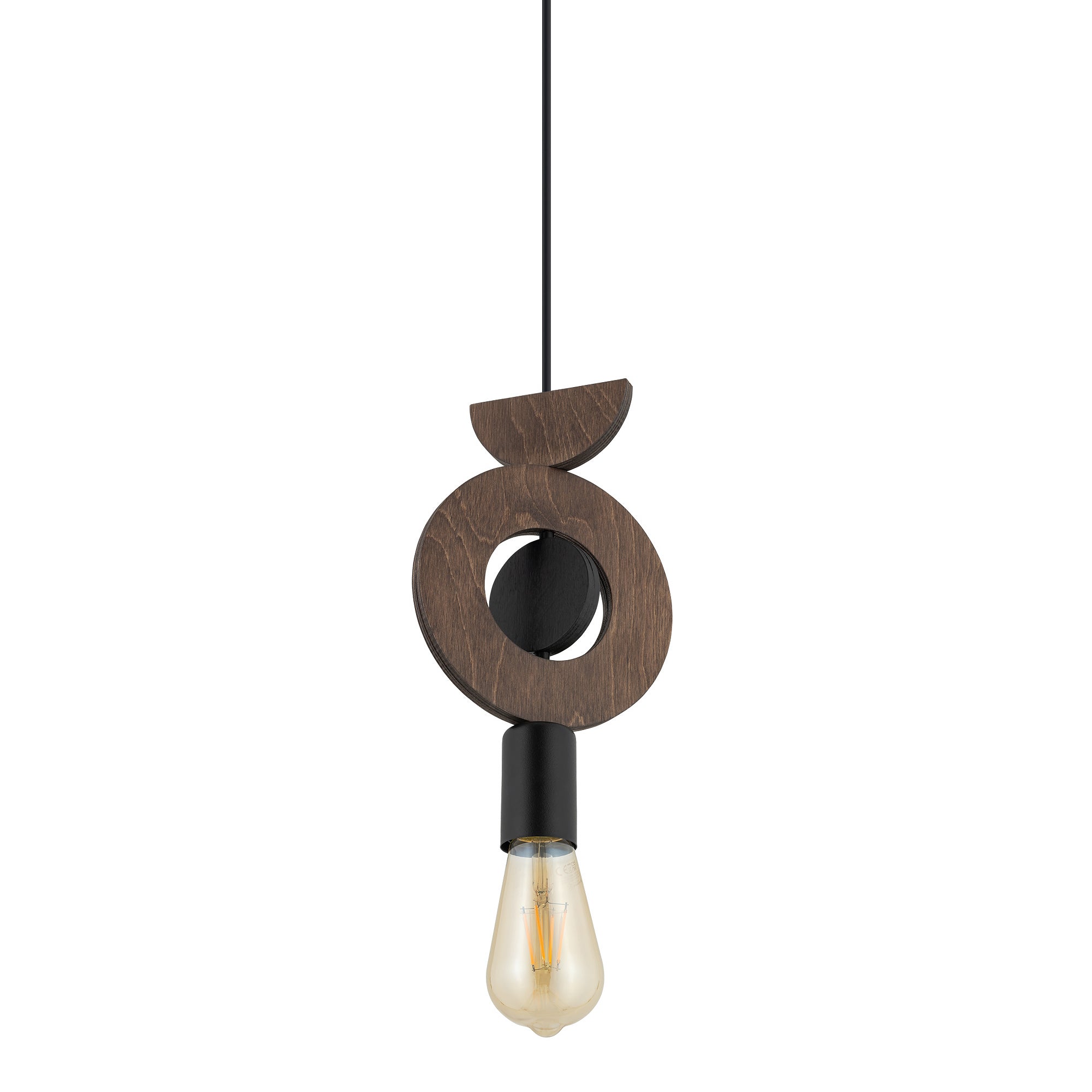 Nowodvorski Lampa wisząca DROPS WOOD D 25W only LED 50/60Hz - Sklejka - Ciemne drewno
