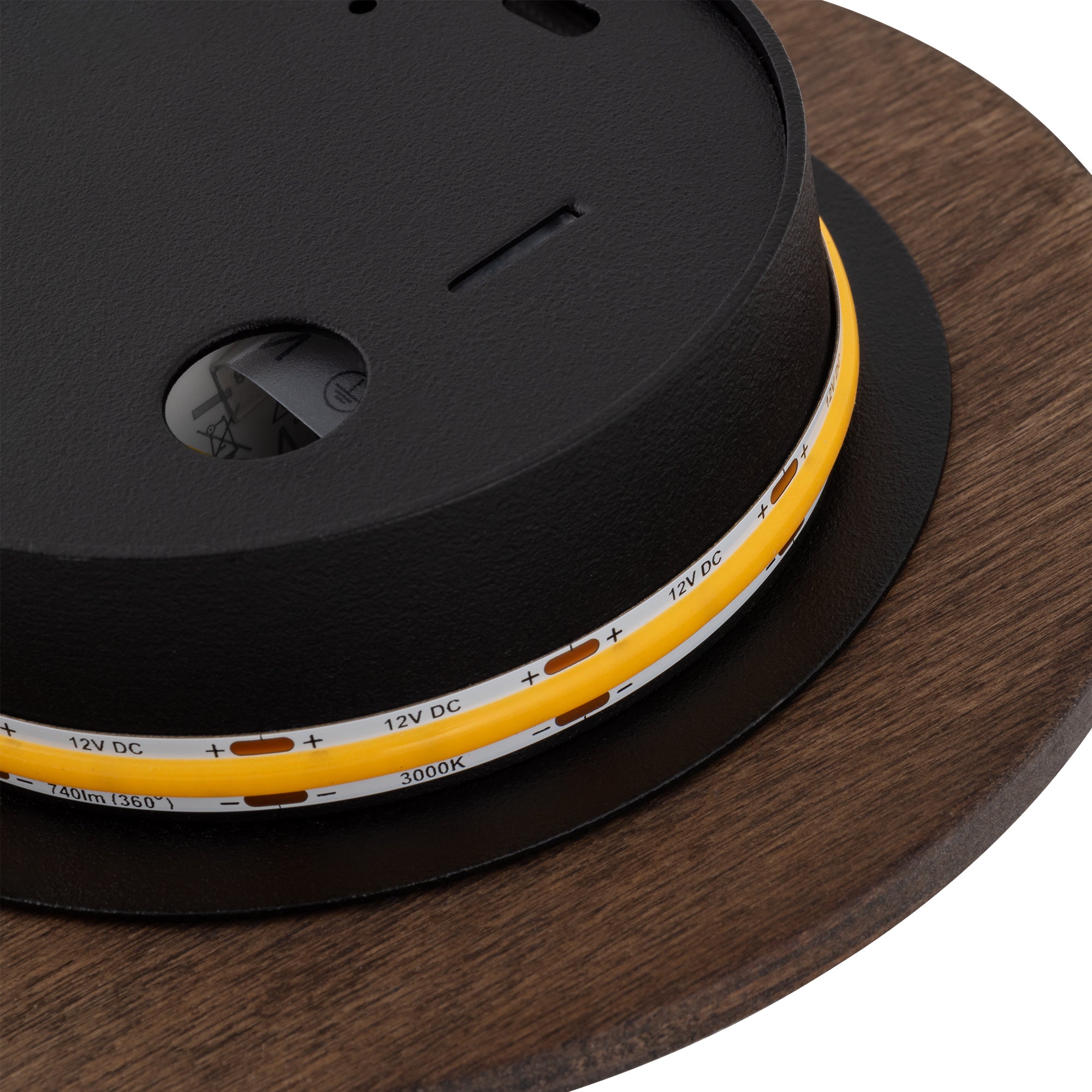 Nowodvorski Kinkiet RING TIMBER LED S 7W 50/60Hz - Sklejka - Ciemne drewno