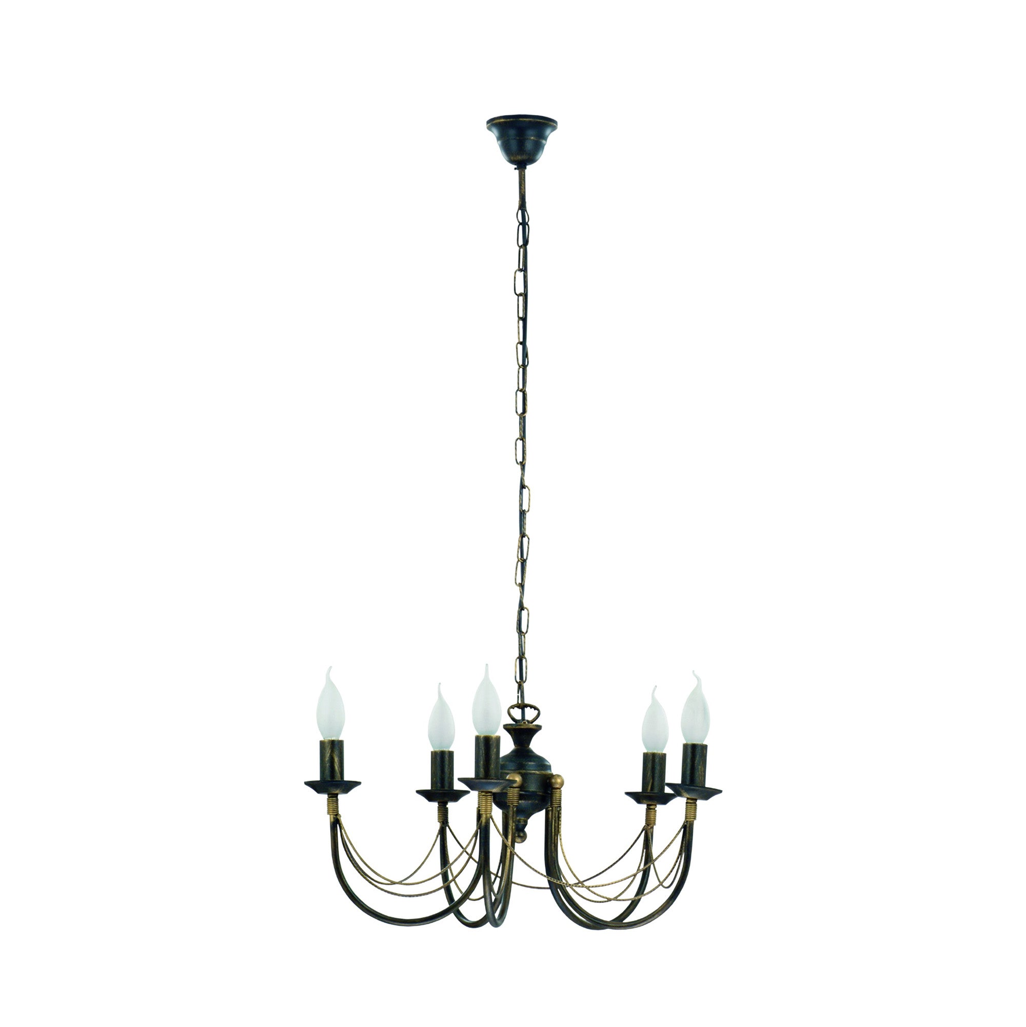 Nowodvorski Żyrandol ARES 10W only LED 50/60Hz - Stal lakierowana - Czarny patynowany złotem