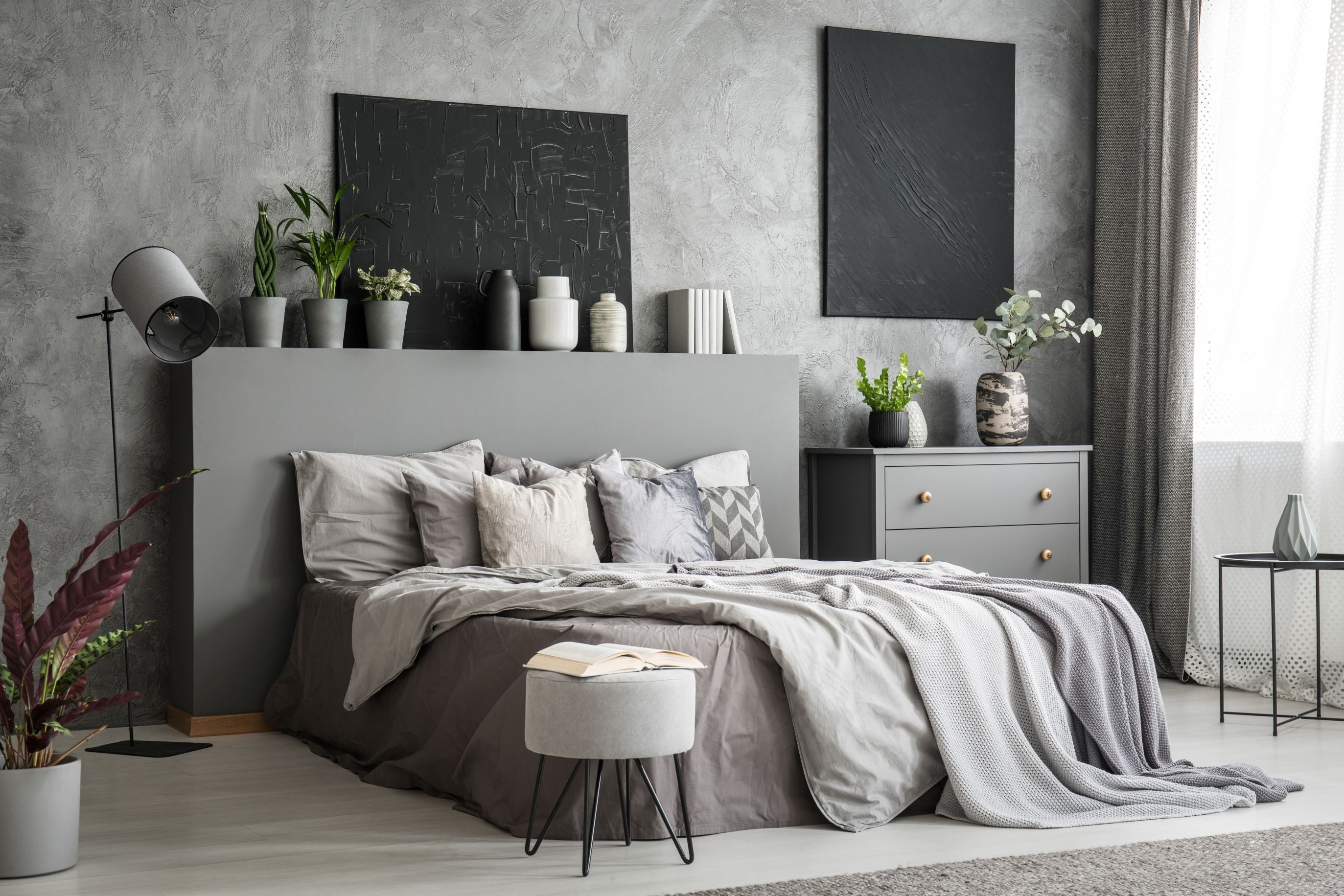 Nowodvorski Lampa podłogowa ZELDA 25W only LED 50/60Hz - Tkanina - Szary