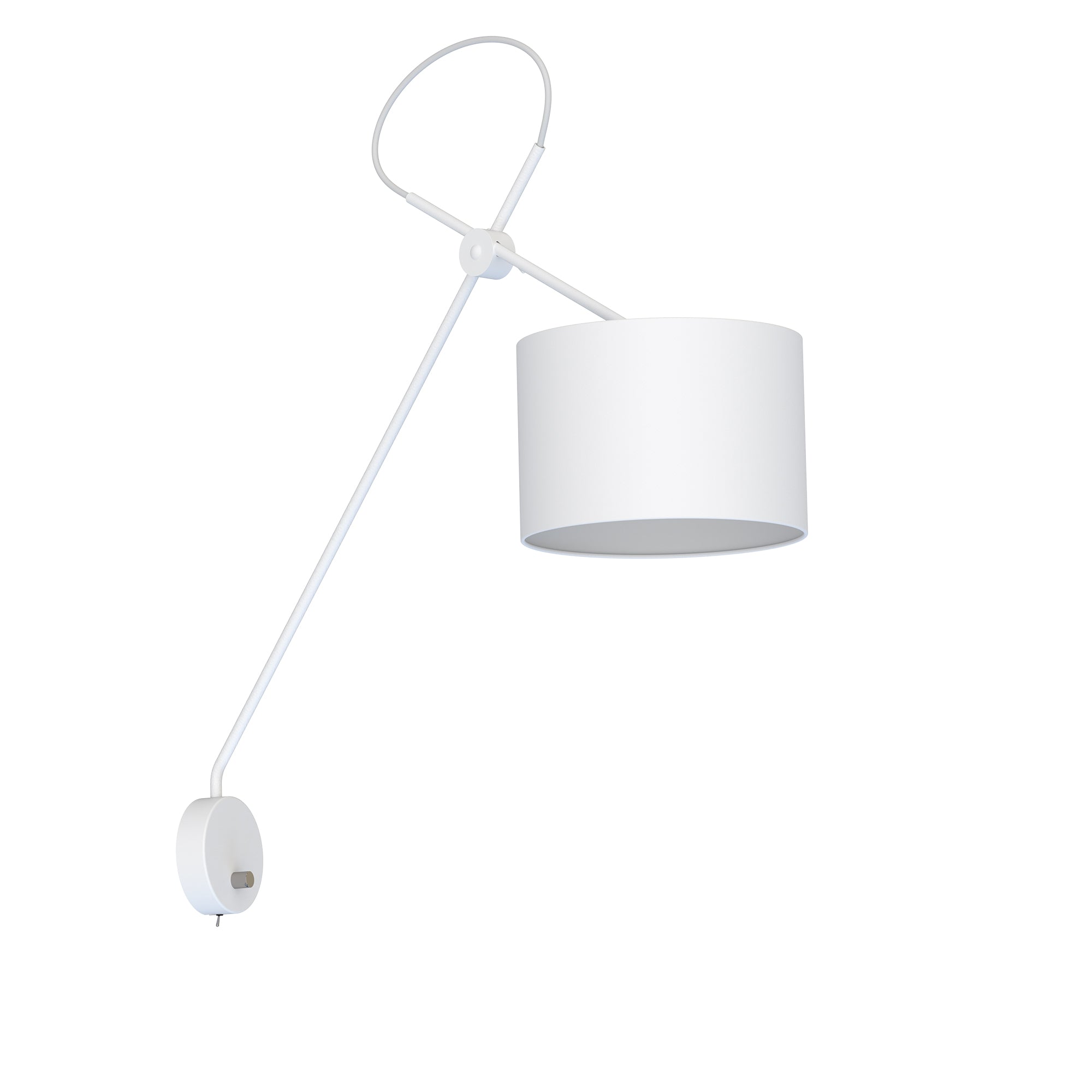 Nowodvorski Kinkiet regulowany z włącznikiem VIPER 10W only LED 50/60Hz - Tkanina - Biały