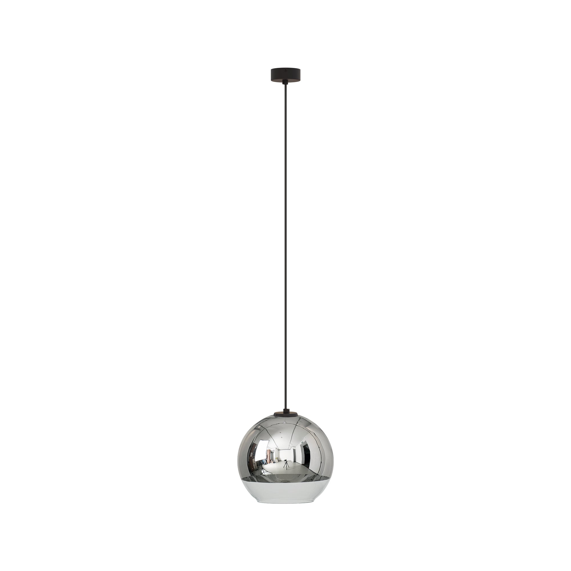Nowodvorski Lampa wisząca GLOBE PLUS M 25W only LED 50/60Hz - Szkło metalizowane - Chrom