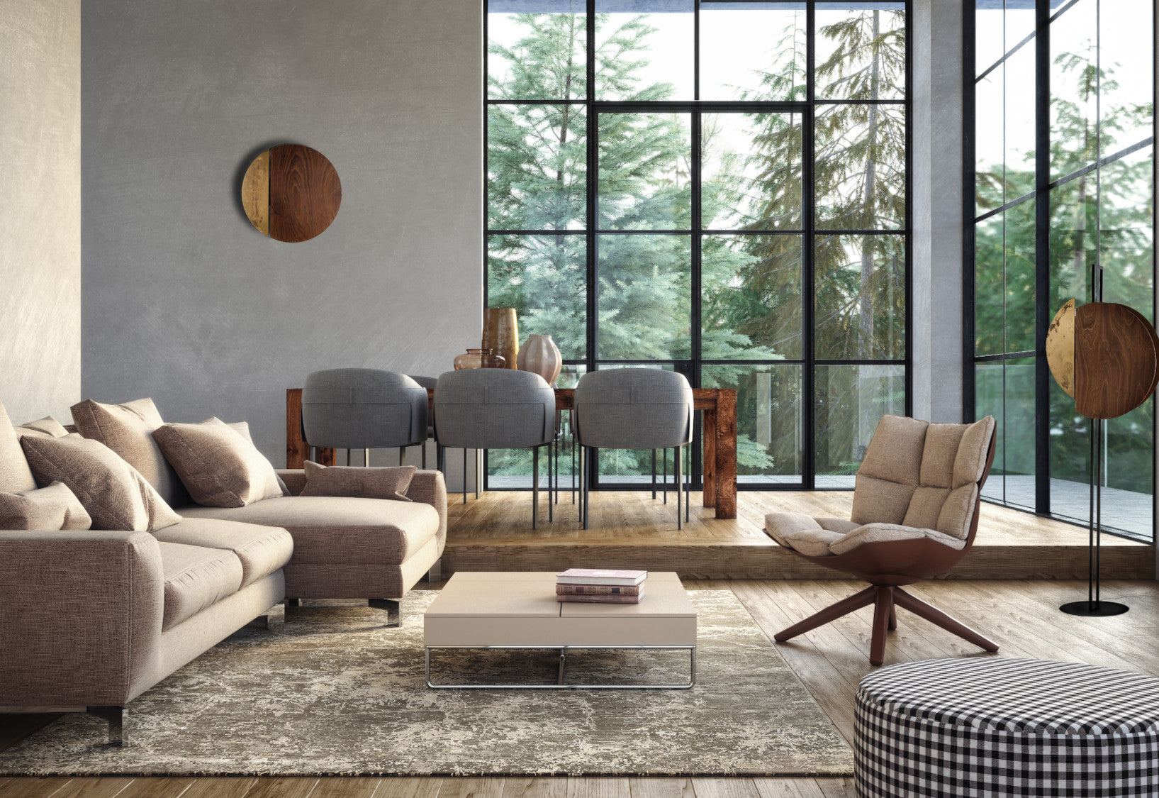 Nowodvorski Lampa podłogowa SUNSET 12W only LED 50/60Hz - Sklejka - Ciemne drewno