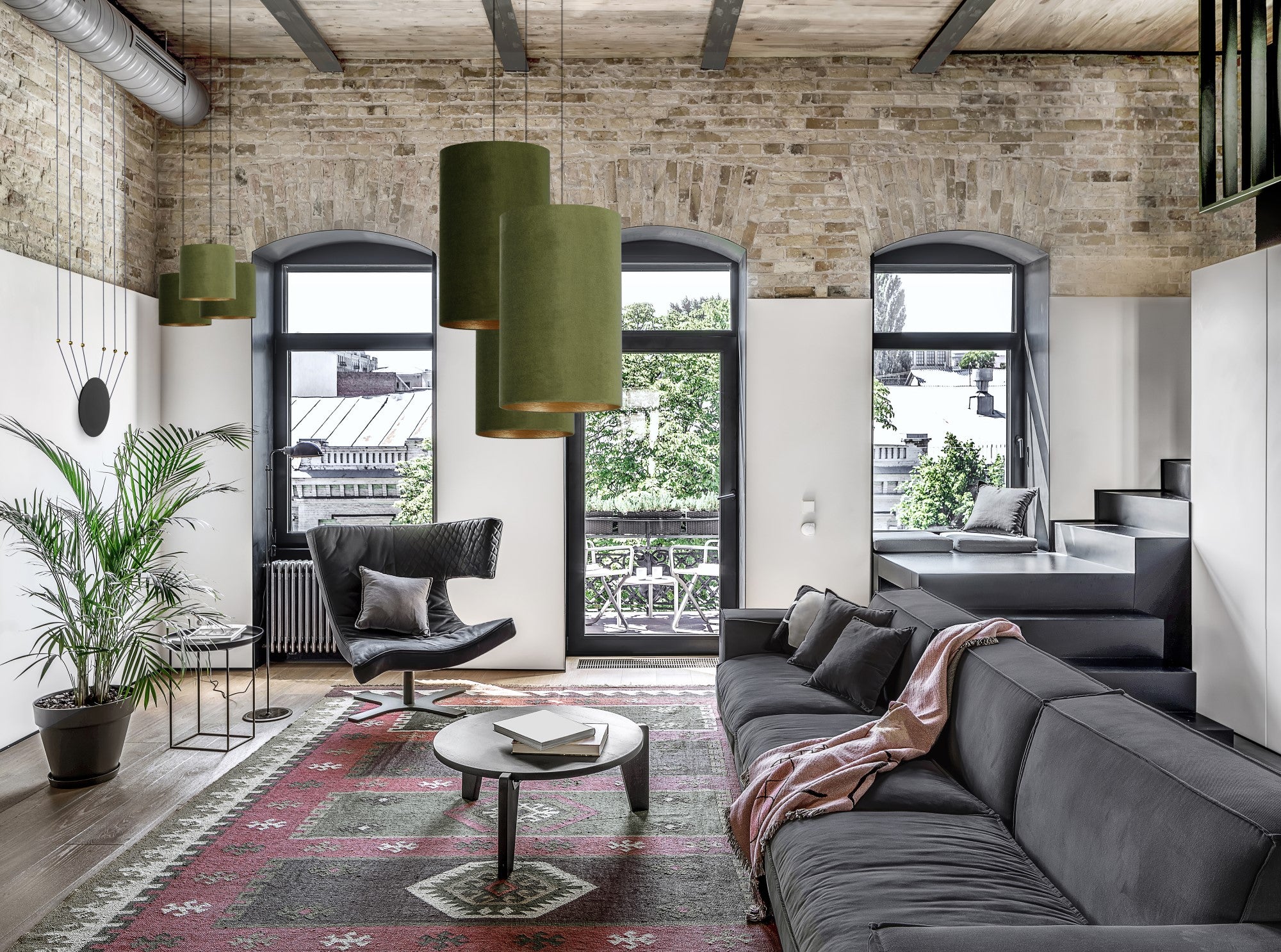 Nowodvorski Klosz / Oprawa CAMELEON BARREL L - Aksamit - Zielono-złoty