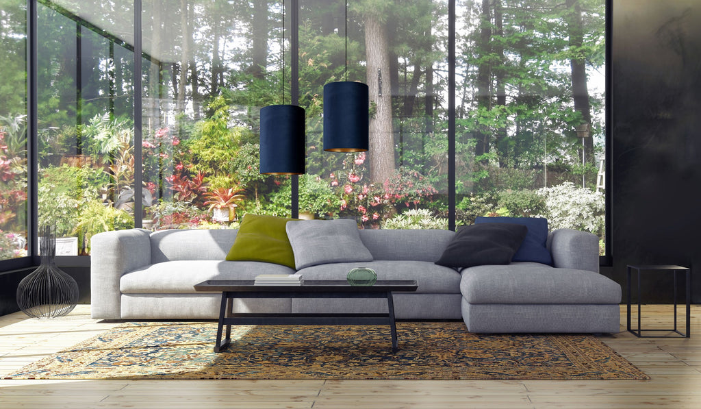 Nowodvorski Lampa wisząca BARREL L 25W only LED 50/60Hz - Aksamit - Granatowo-złoty