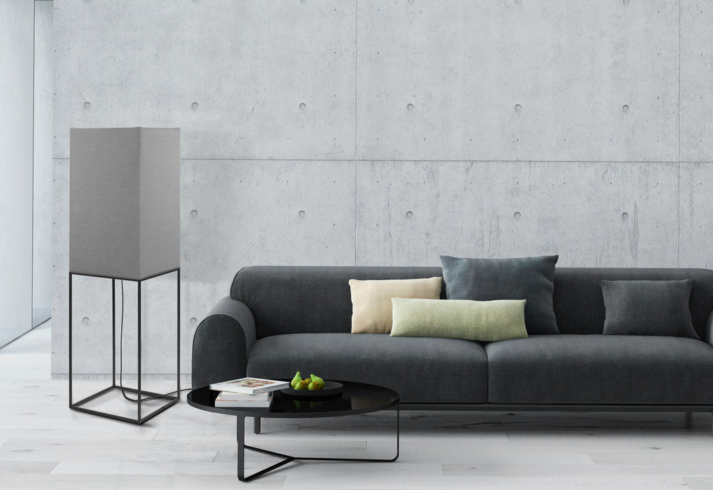 Nowodvorski Lampa podłogowa FLAM 4x60W 50/60Hz - Tkanina - Szary